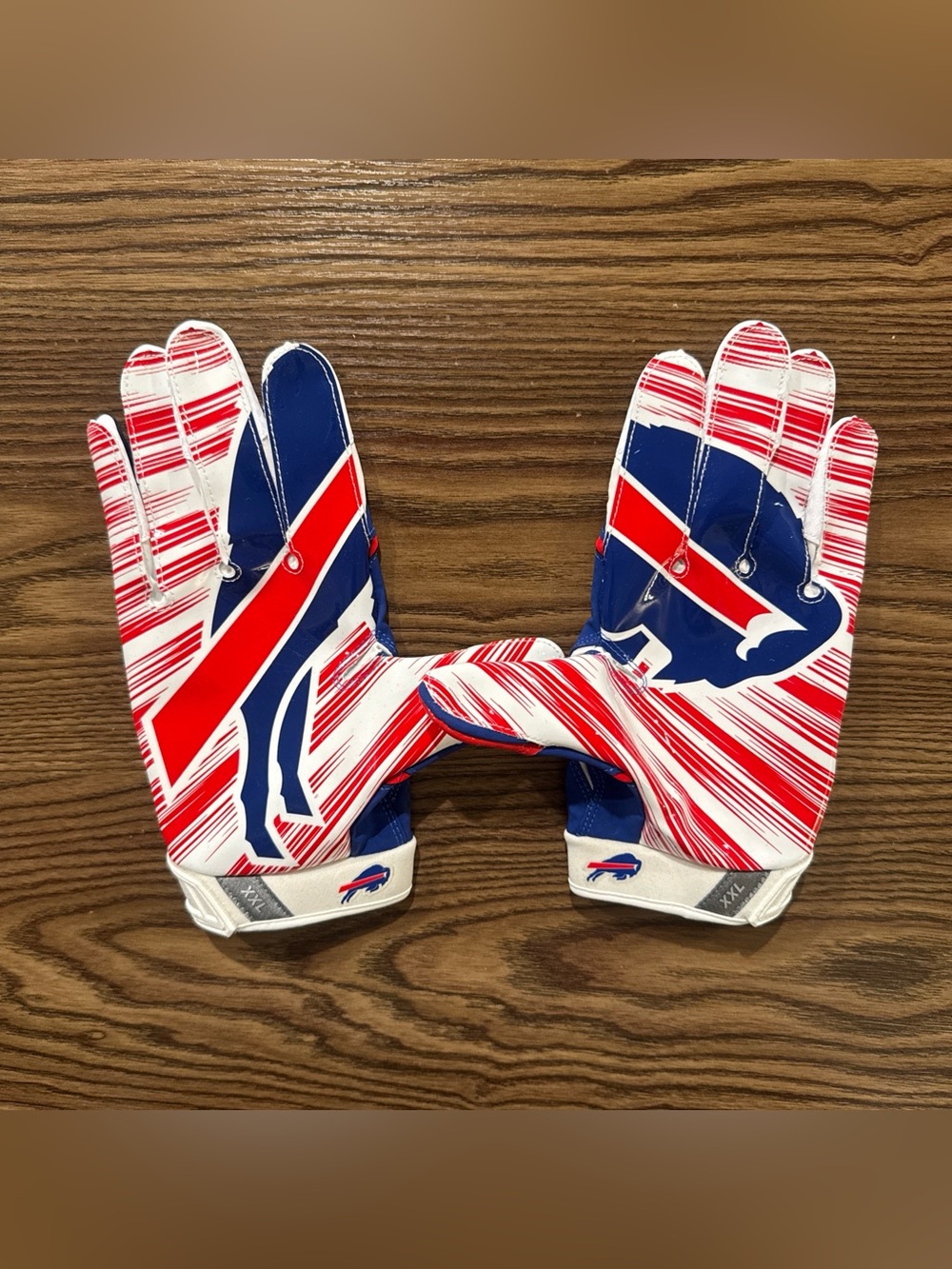 Size 2XL Nike Buffalo Bills Vapor Jet 3.0 Receiver DB Gloves - PGF339-041